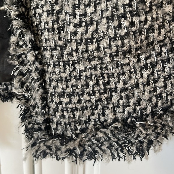 Secret Label tweet open front fringe black gray grey blazer jacket size small - Picture 5 of 15